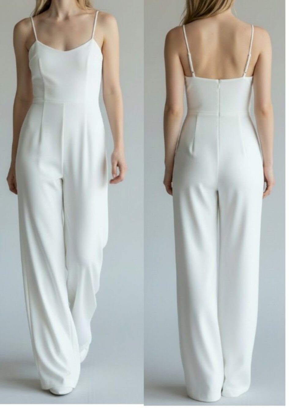 Lulus White Spaghetti Strap Wide-Leg Jumpsuit Small NWOT